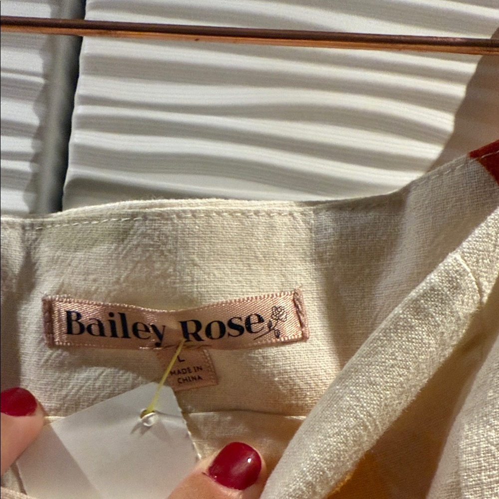 Bailey Rose Patterned Cream summer Skirt Sz L - Picture 4 of 7